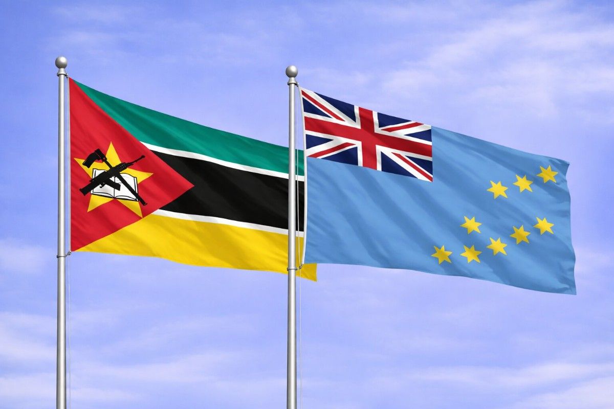 Flags Of Mozambique And Tuvalu