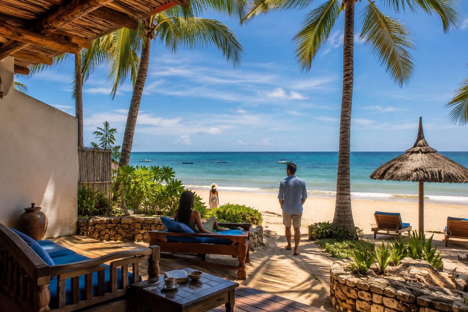 Guests Relaxing At Vilanculos Beach Lodge