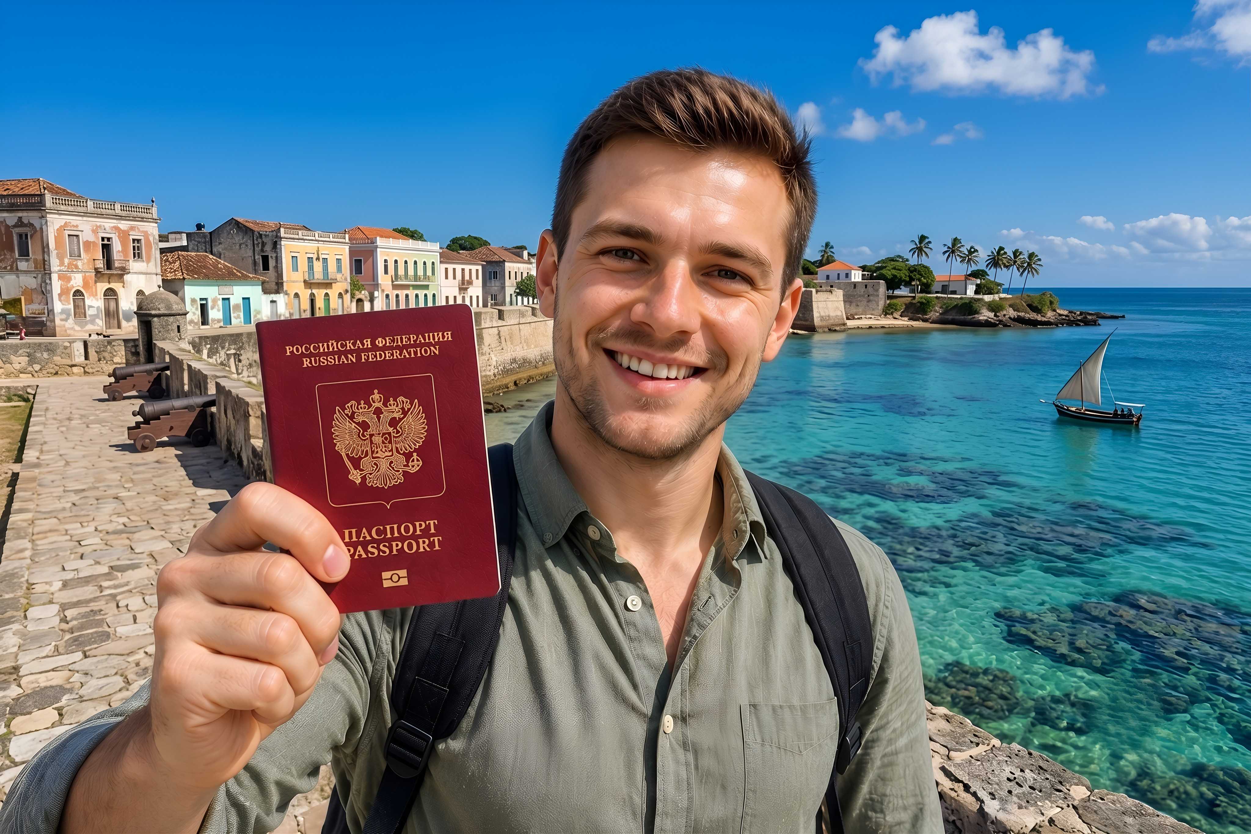 Guy Holding Russian Passport