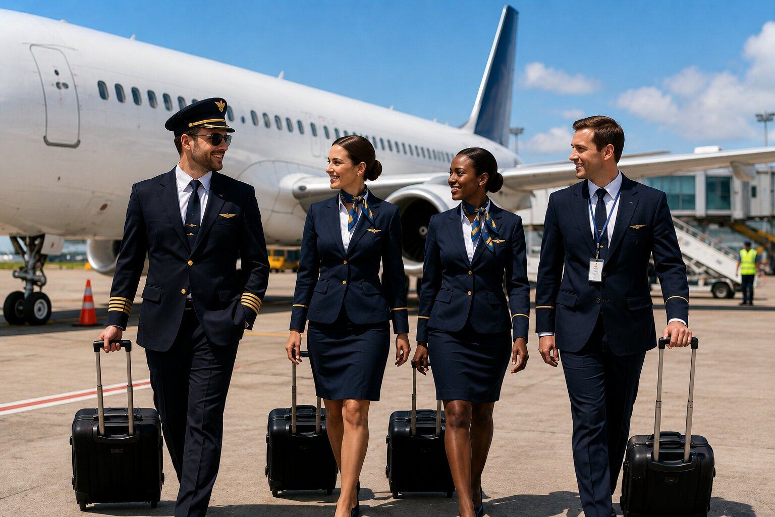 International Flight Crew At Airport