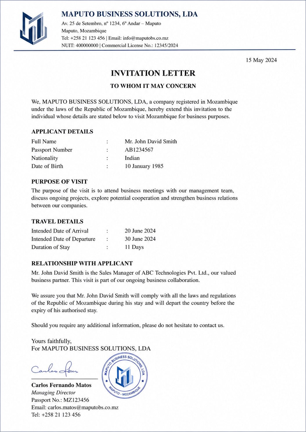 Invitation Letter
