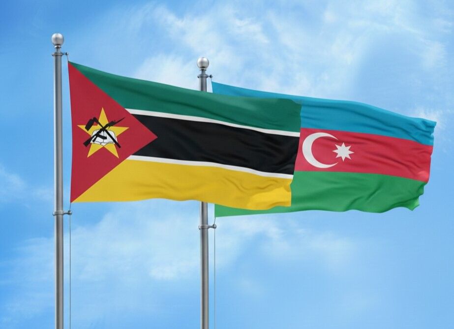 Mozambique And Azerbaijan Flag