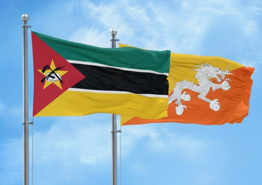 Mozambique And Bhutan Flag