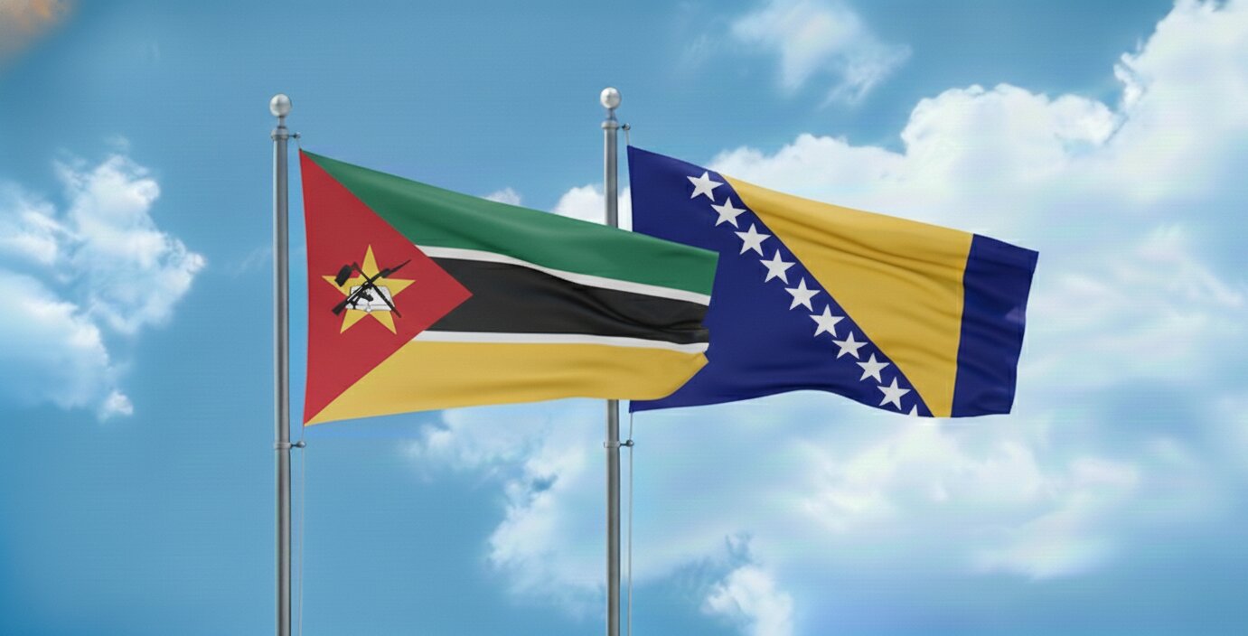 Mozambique And Bosnia And Herzegovina Flag