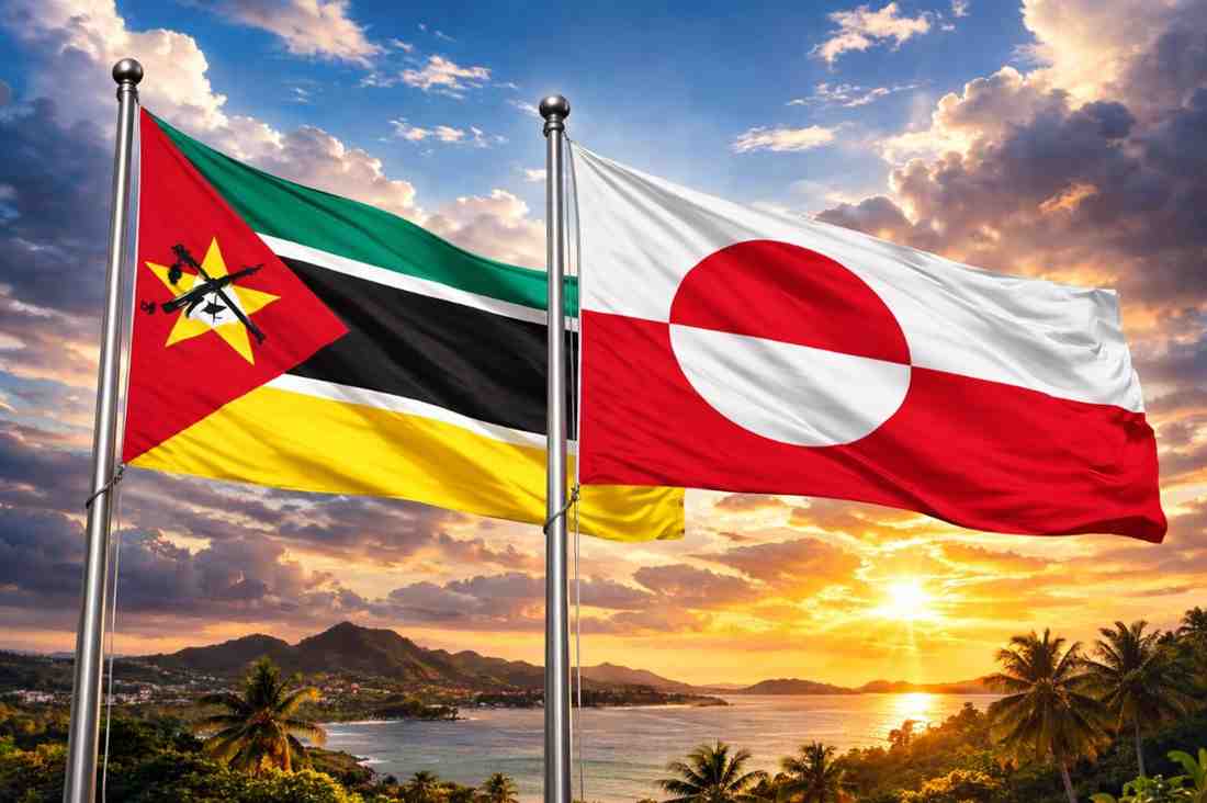 Mozambique And Greenland Flags