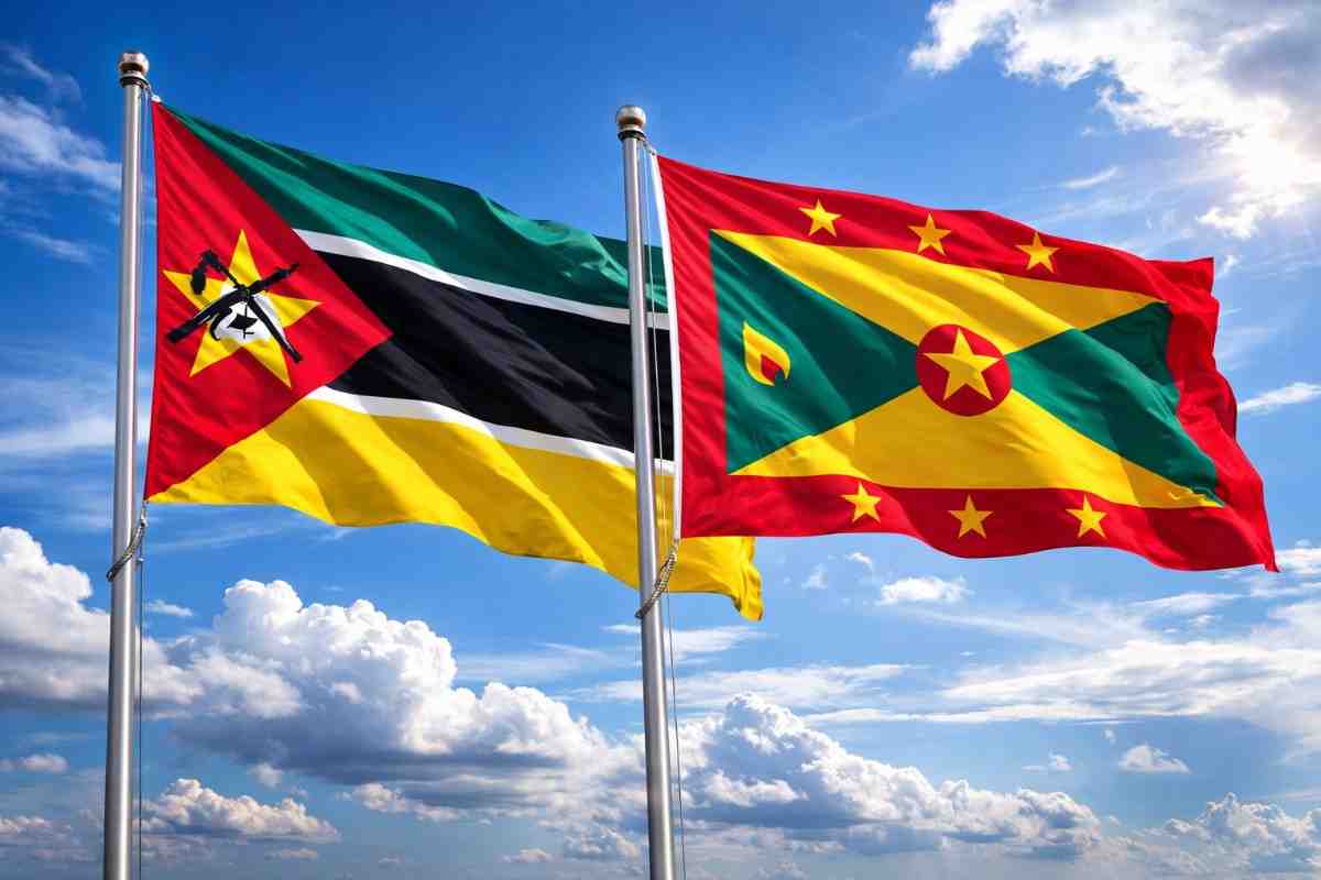 Mozambique And Grenada Flags