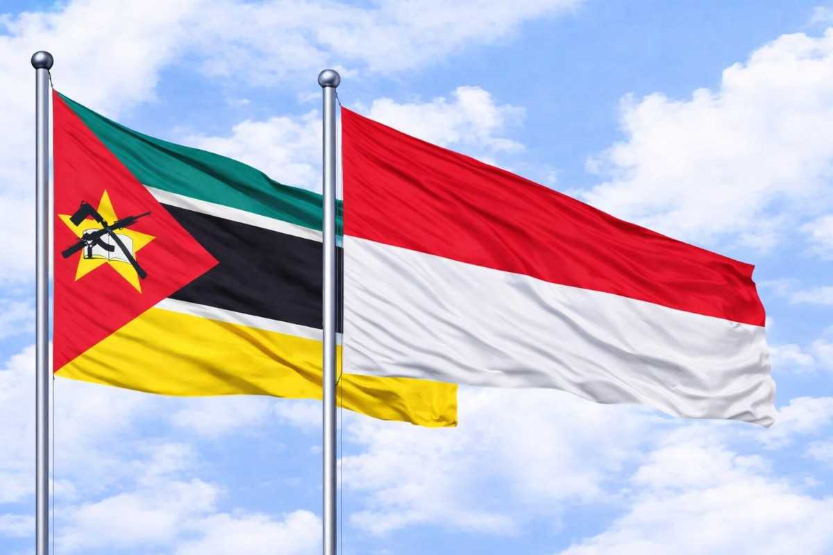 Mozambique And Indonesia Flags