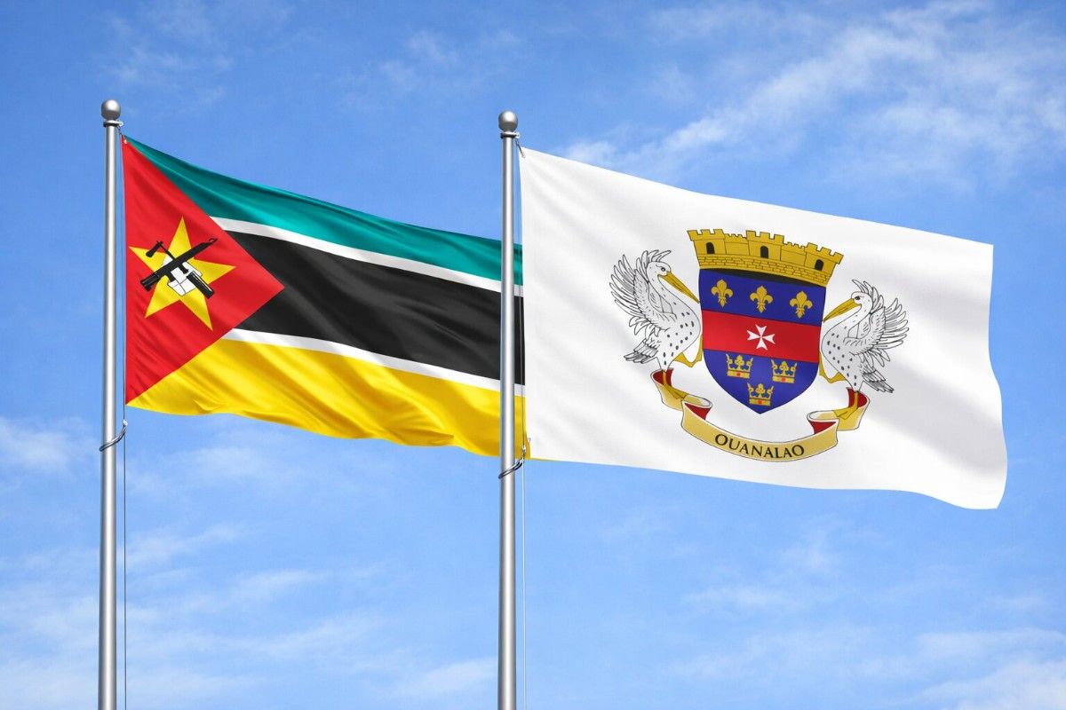 Mozambique And Saint Barth Lemy Flags