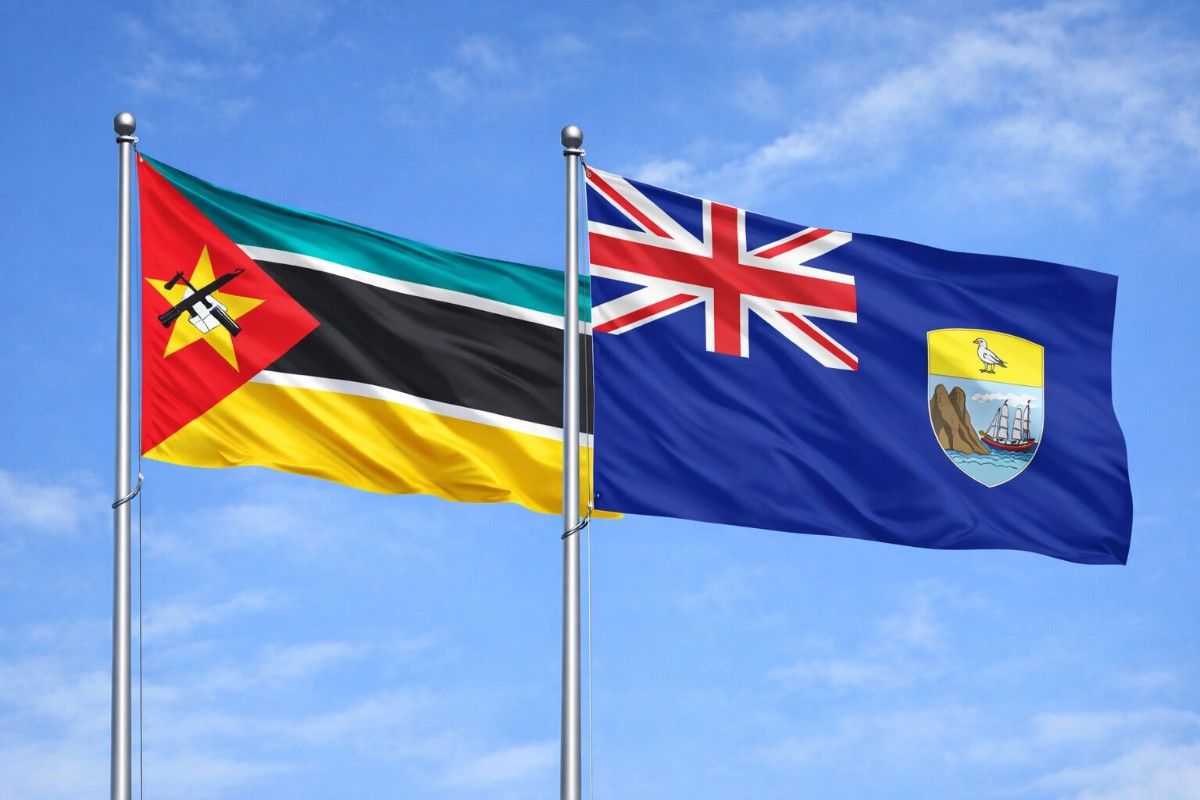 Mozambique And Saint Helena Flags