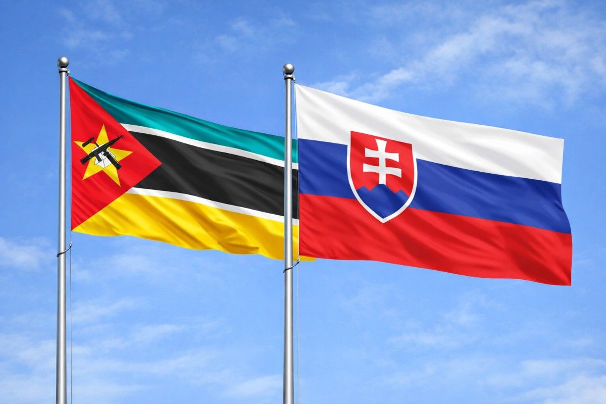 Mozambique And Slovakia Flags