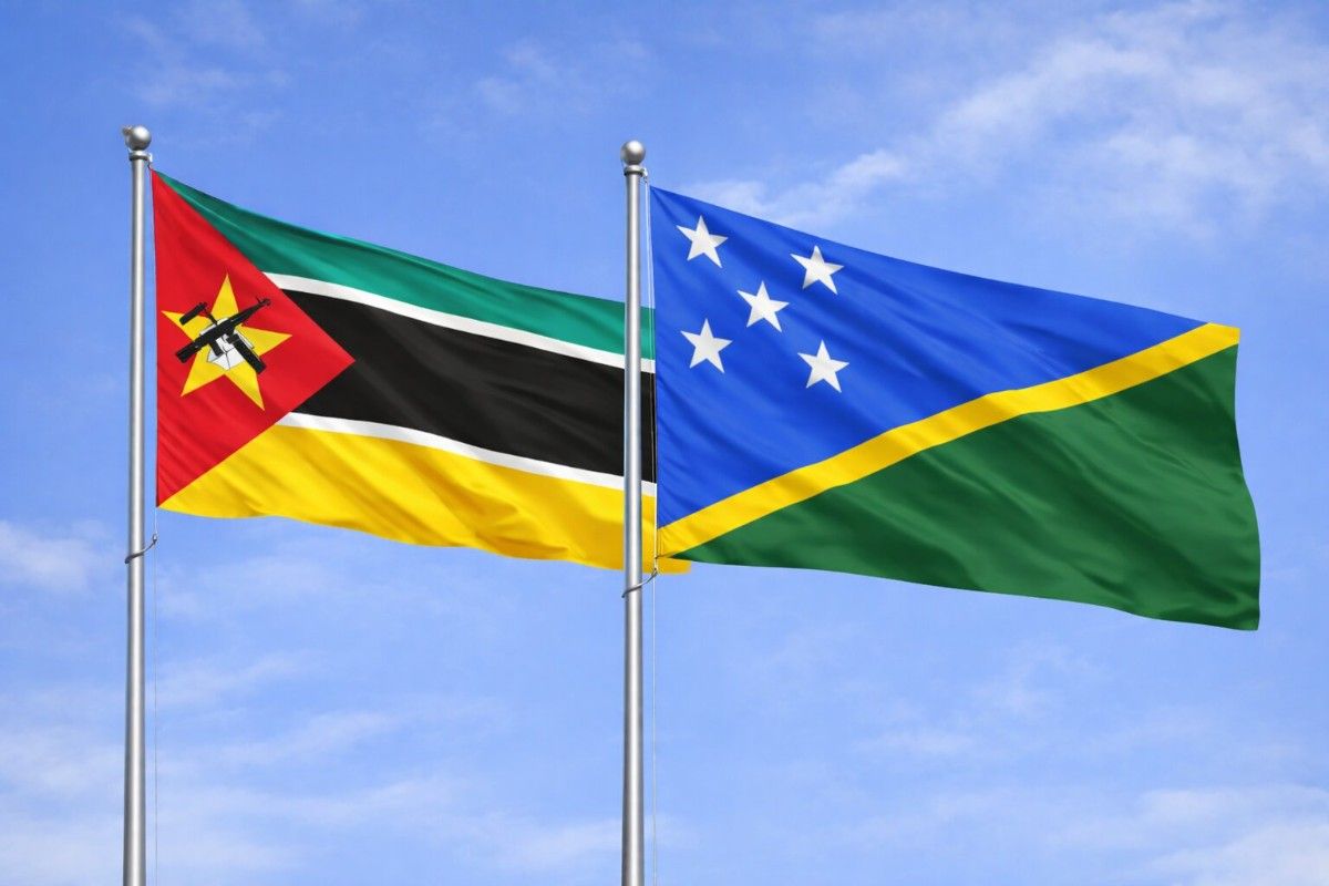 Mozambique And Solomon Islands Flags