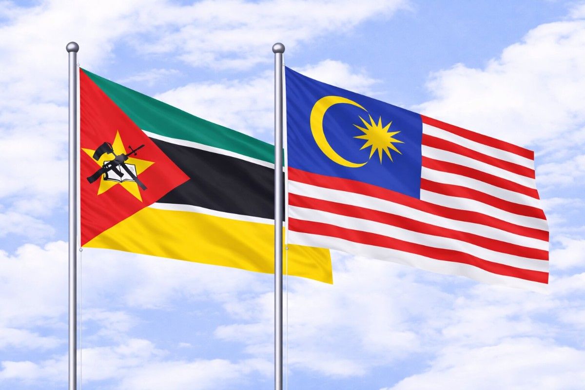 National Flags Of Mozambique And Malaysia