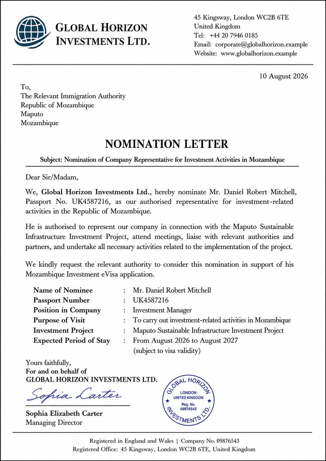 Nomination Letter