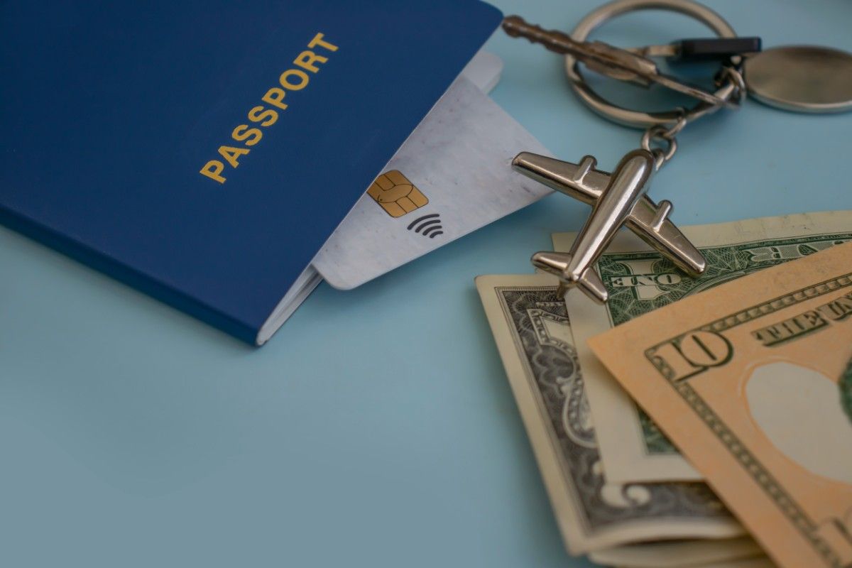 Passport And Airplane Keychain