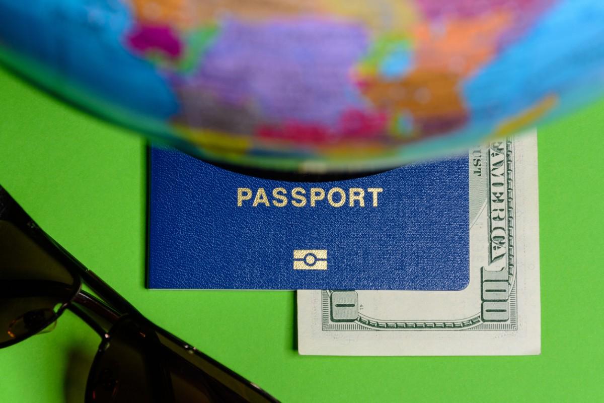 Passport On A Green Background