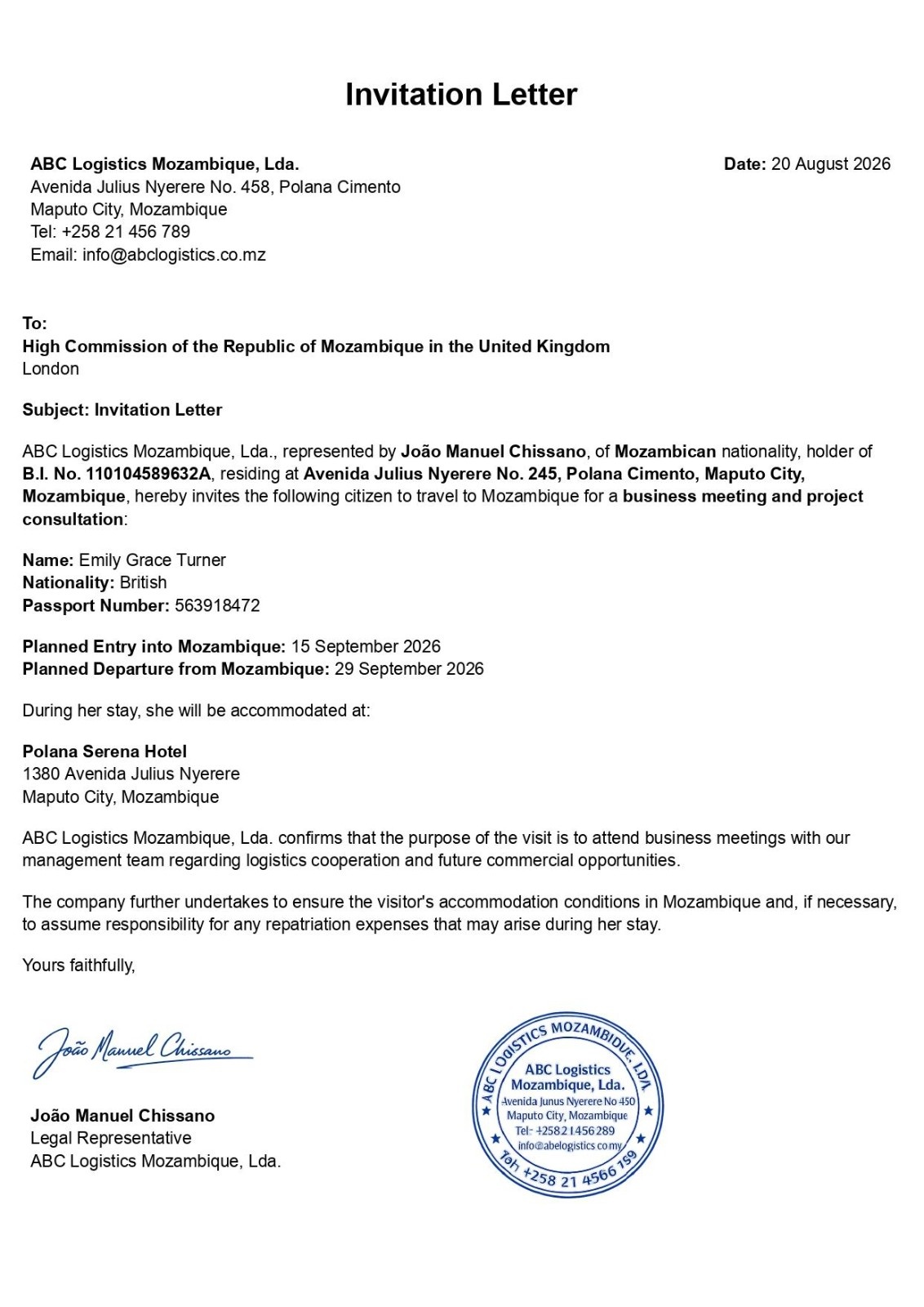 Sample Of Invitation Letter