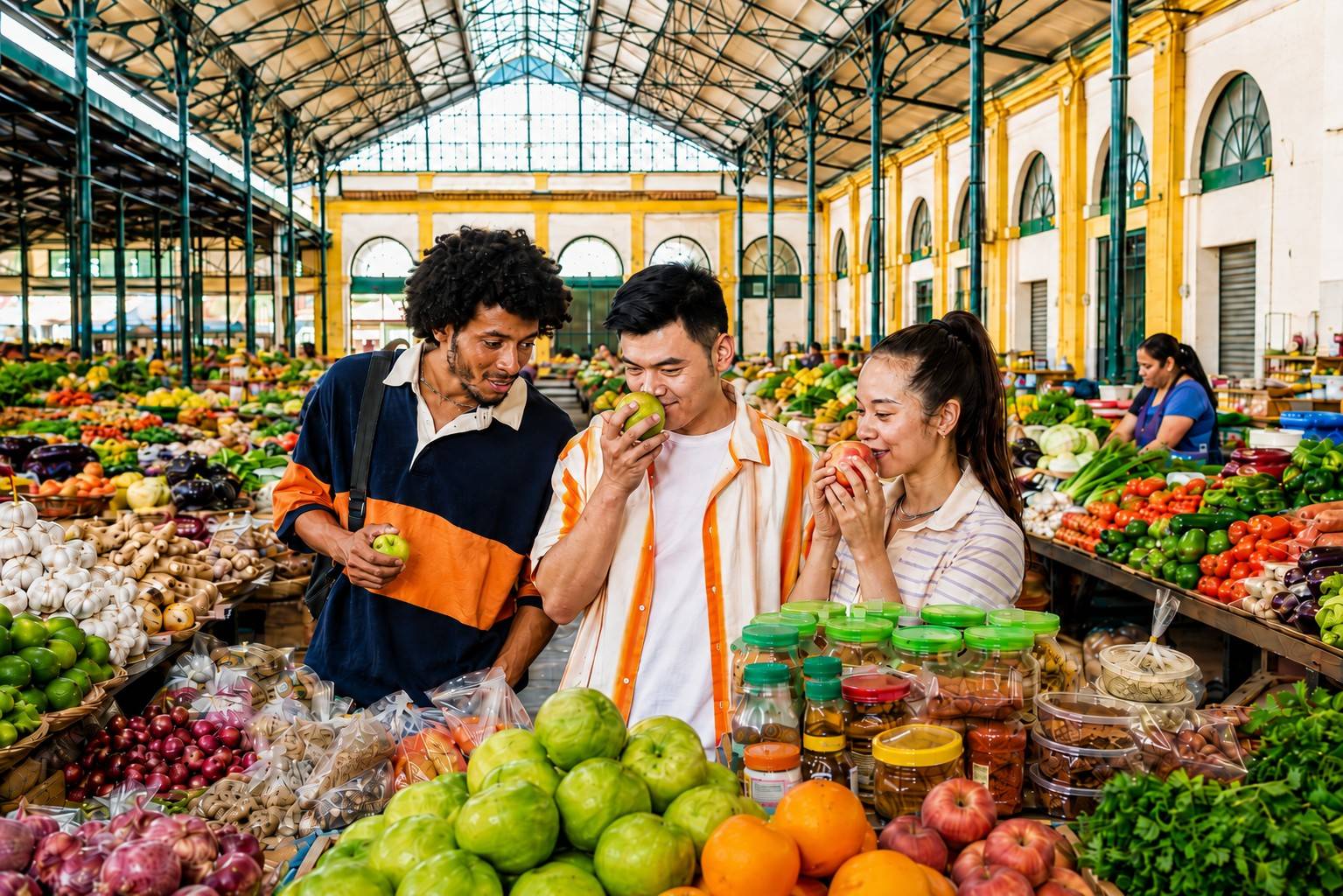 Tourists Shopping At Maputo Central Market