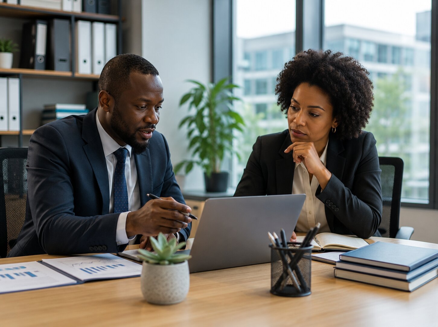 Two Professionals Discussing Investment Project